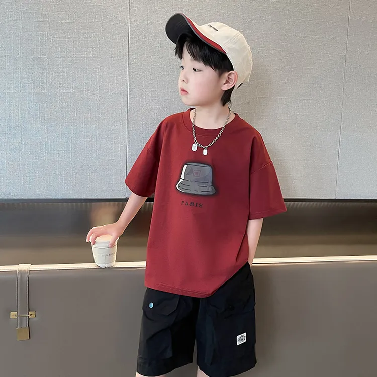 男童夏装套装新款夏季短袖中大童男孩夏款潮酷短袖短裤两件套