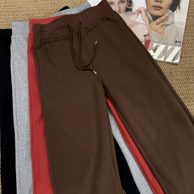 【木子家】直筒九分卫裤加绒街拍个性百搭休闲裤时尚