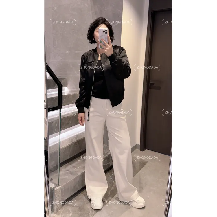 ZHONG大大【】窄版阔腿直筒牛仔裤女2025新款时尚显瘦裤子50672