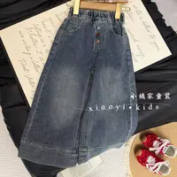 2025春秋季新款女童韩系阔腿裤时髦宝宝牛仔裤儿童宽松裤子潮