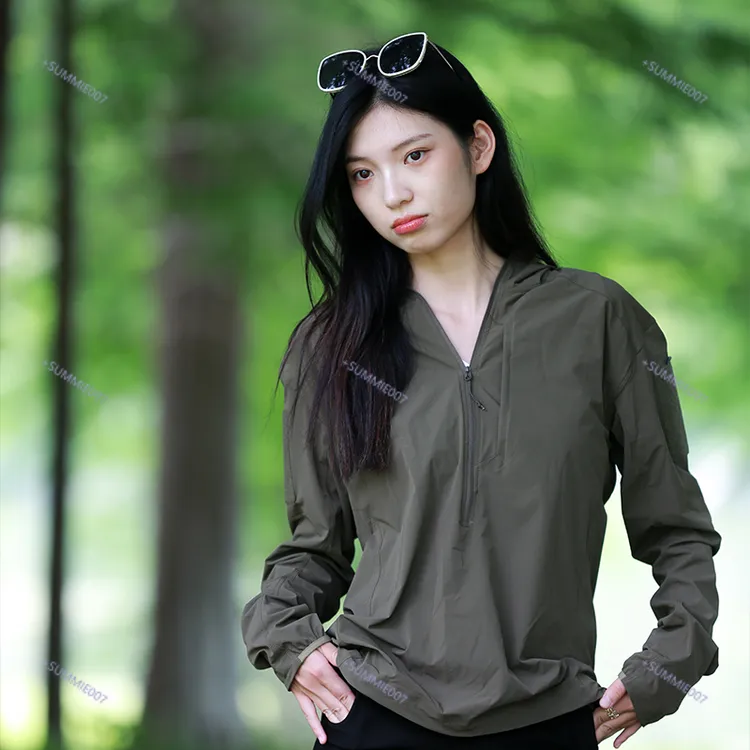 台州军茑情侣皮肤衣透气防晒轻量户外战术连帽软壳半拉链旅游装备