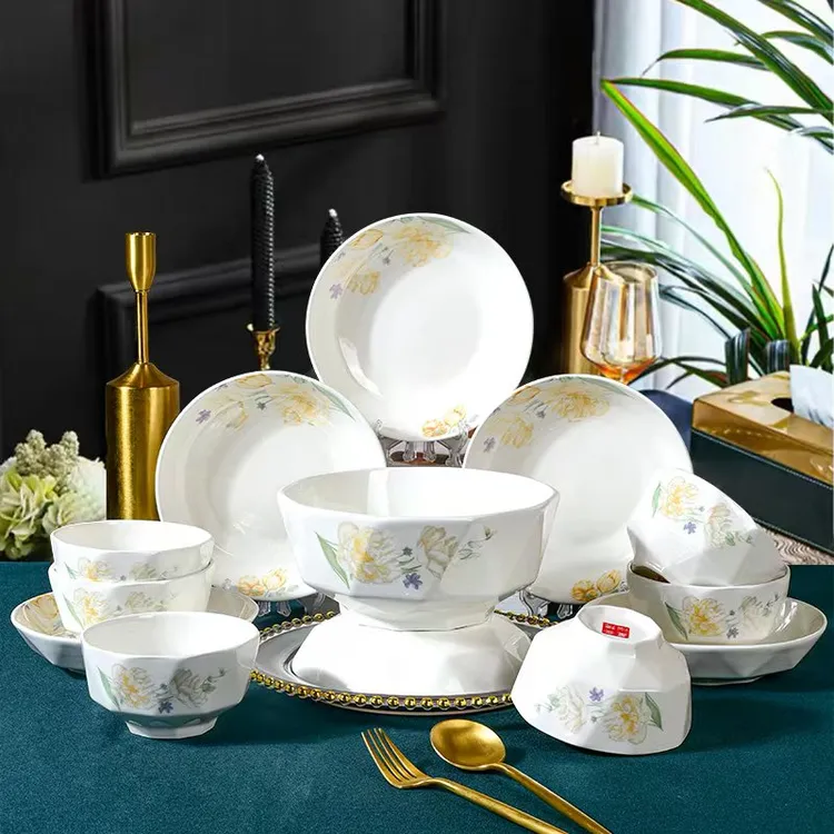 天香牡丹系列碗盘组合