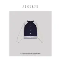 AIMURSE【棒球毛衣】小众设计师 撞色秋冬羊毛百搭休闲毛衣 AM30038