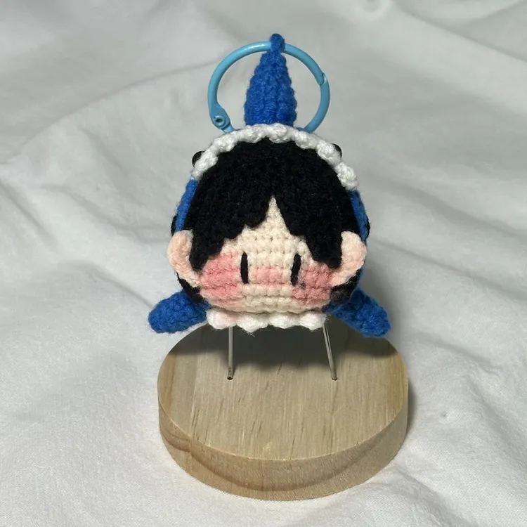 孙颖莎鲨鱼娃娃造型勾线钩织公仔DIY材料包钥匙扣可爱玩偶周边