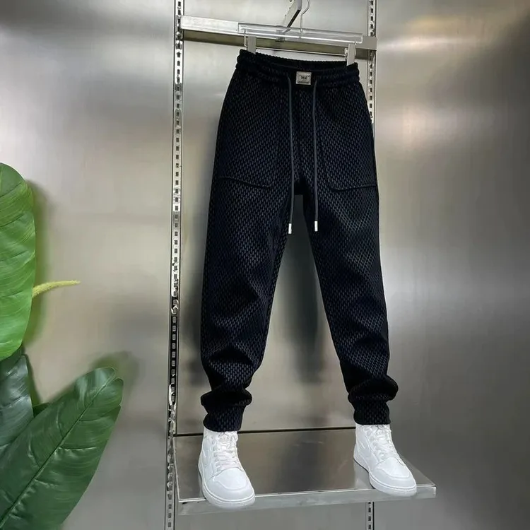 2630时尚黑色简约弹性舒适运动健身多场合运动裤男士