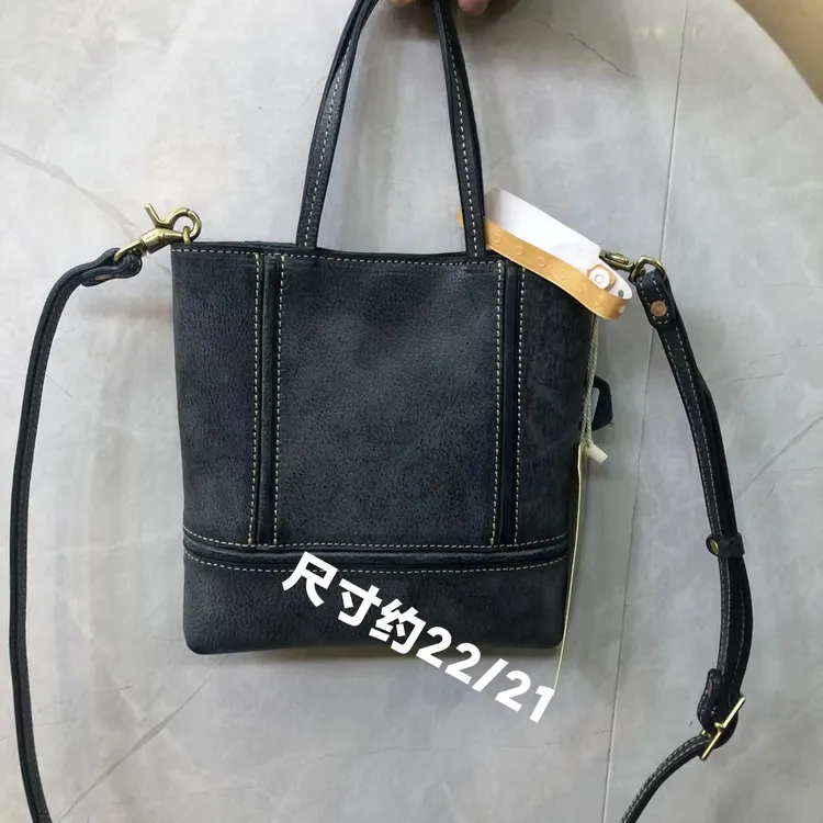 制道手工女士单肩斜挎包复古时尚休闲小托特雾蜡牛皮简约质感手提