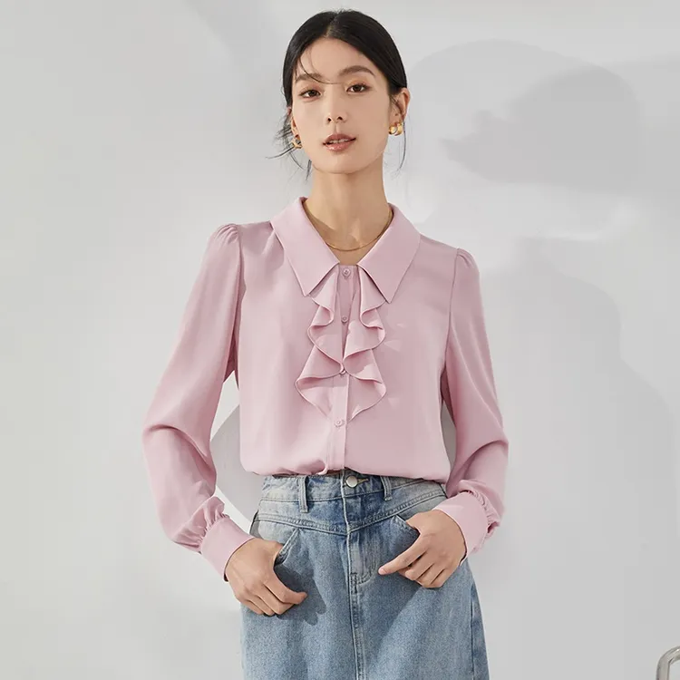 【杨杨专属】曼贝气质衬衣休闲显瘦通勤纯色设计时尚8491270双色