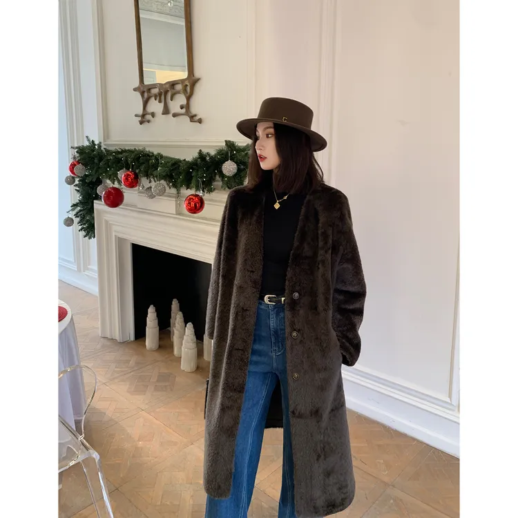 PRASE·噜【重磅皮草】南非拉贡皮毛一体显瘦气质皮草PR3522/PR66227