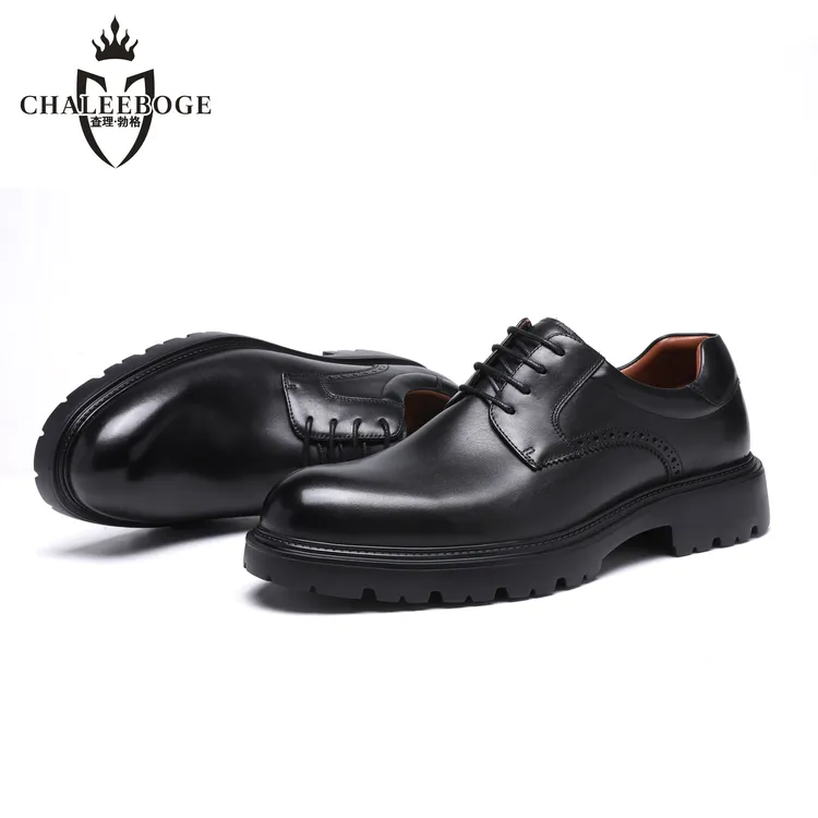 查理勃格商务四孔德比舒适百搭经典超轻休闲男皮鞋56218