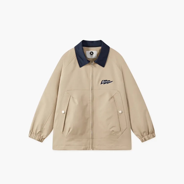 MQD男童25秋新款户外工装服大口袋撞色翻领夹克外套DC5310815