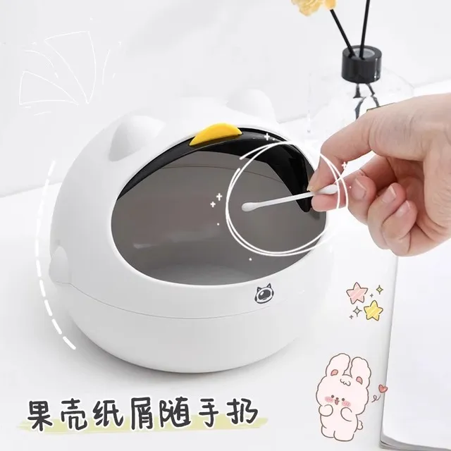 大容量创意桌面可爱纸篓宇航员卧室垃圾桶网红家用办公室翻盖床头