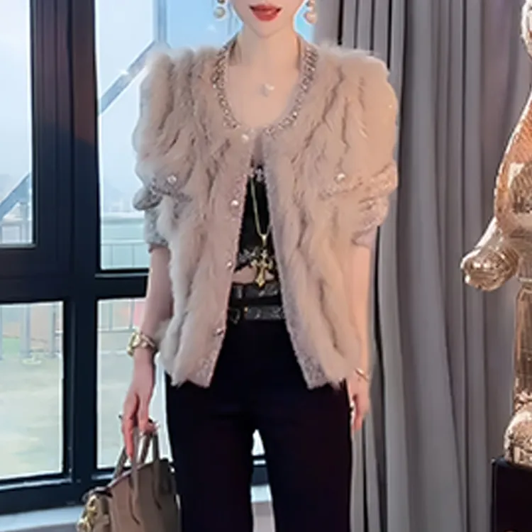 2025冬季新款拼色设计感长袖棉服女洋气轻薄潮流显瘦百搭通勤外套