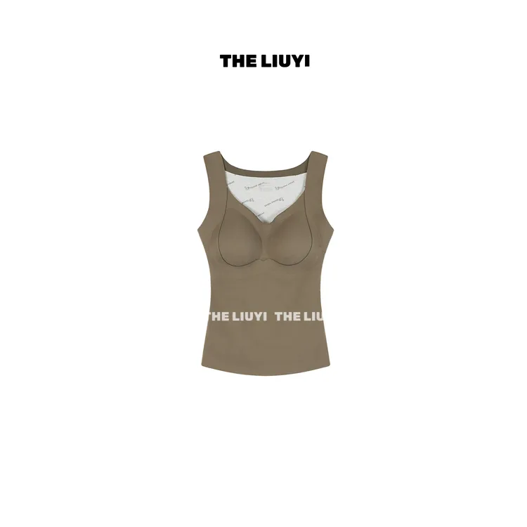 【LIUYI】鹅绒保暖背心加厚带胸垫打底发热美背内搭51204C1