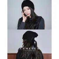 jennie针织冷帽  轻奢手工缎面蝴蝶结香香毛线帽包头帽子QJA3008