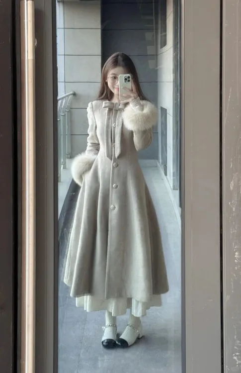 2025新款秋冬法式高级感时髦毛呢大衣外套气质收腰显瘦