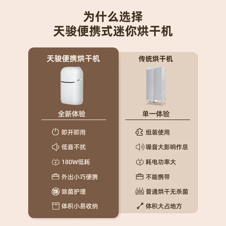 天骏迷你小型内衣裤消毒机家用可折叠旅行便捷式烘干 乾机宿舍神