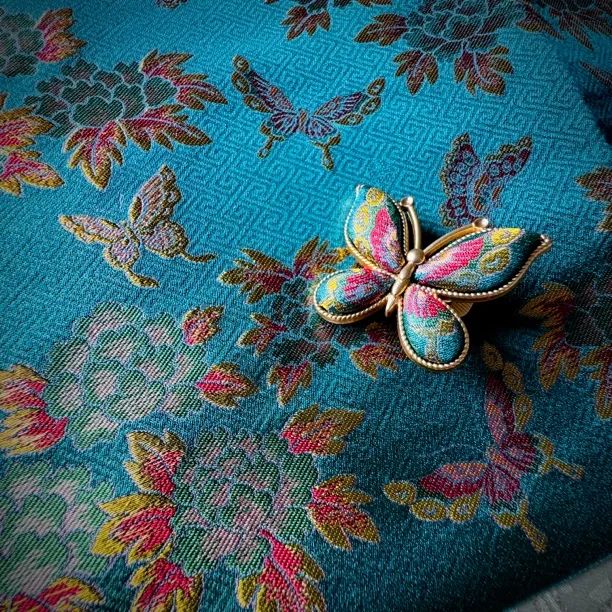 【温微日记】宋锦手作蝴蝶配饰钱小萍宋锦花开富贵蝴蝶款新中式配饰