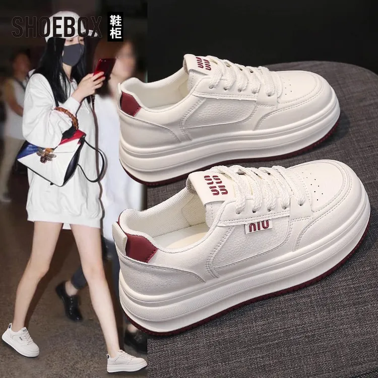 SHOEBOX鞋柜厚底增高板鞋女2025夏季新款学生运动百搭休闲鞋女