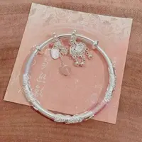 999.9银繁花似锦平安锁手镯