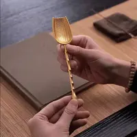 D369合金编织茶勺茶匙小茶铲茶则茶叶勺子茶道零配