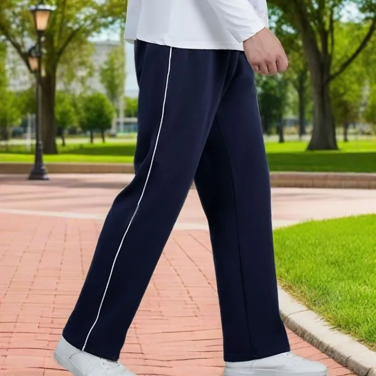 全国统一校服裤中小学生运动裤宽松直筒藏蓝色通用耐磨校裤一条杠