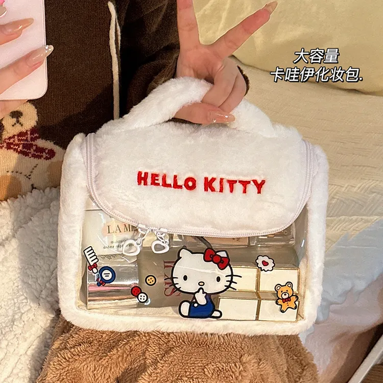 化妆包女2025新款便携大容量可爱手提旅行收纳包hellokitty洗漱包