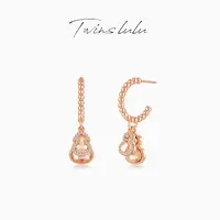 TWINS LULU流光风秋上新时尚贵气感福生珠福禄葫芦耳环TSL2418