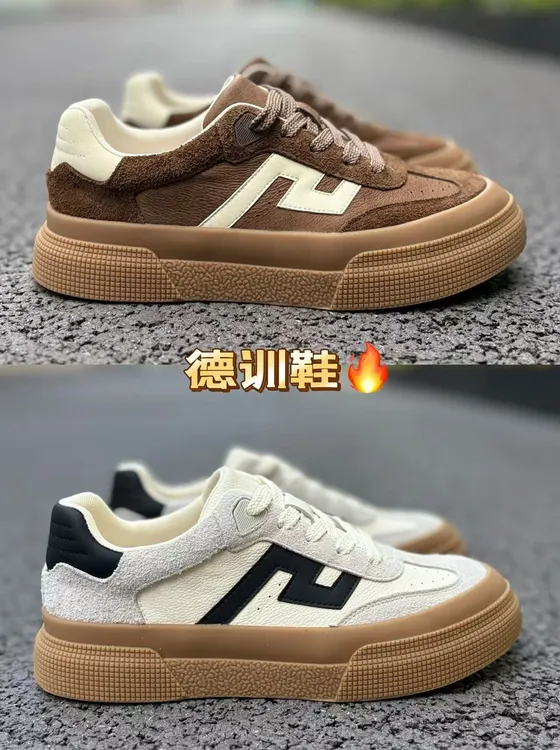 极简风板鞋条纹德训鞋休闲板鞋休闲鞋韩版厚底