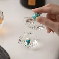 绿松石盖置耐热简约玻璃茶具高档泡茶碗茶道器具茶配茶零