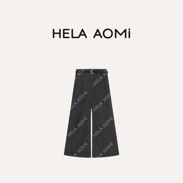 HELA AOMI “丝羊绒靴裤”山羊绒桑蚕丝阔腿保暖休闲裤CY5CH61902