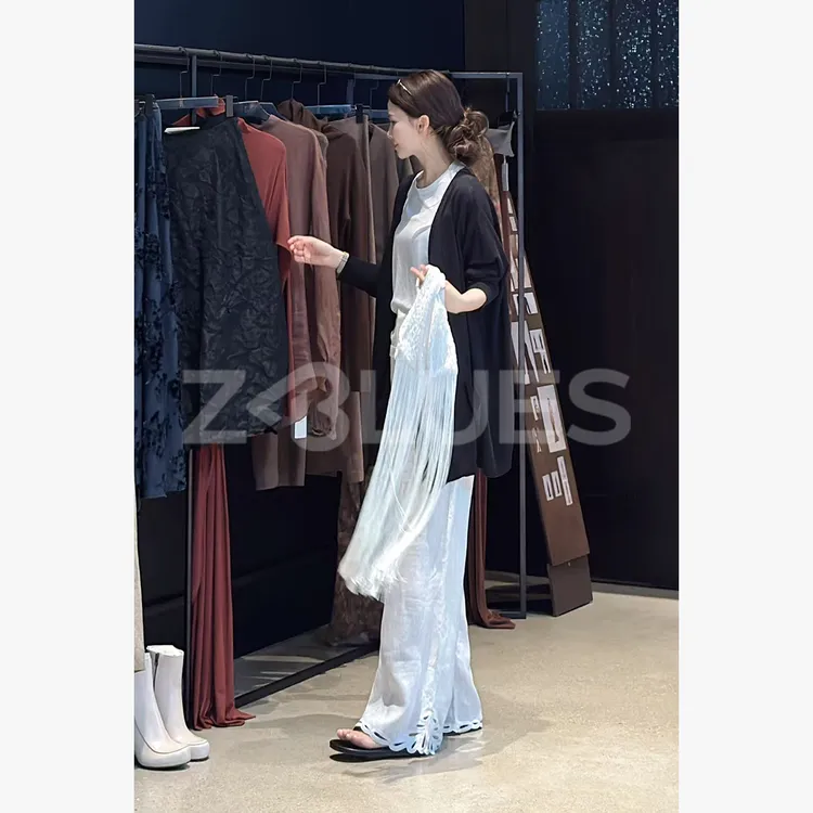 Z.blues【爱上麻开衫】V领外搭经典黑亚麻开衫YZHLFS0067