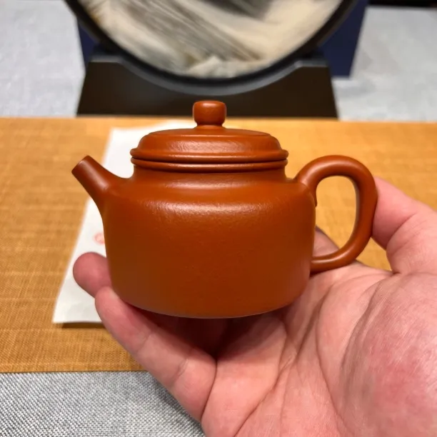 宜兴紫砂壶全手工德钟壶190cc原矿小煤窑朱泥手制纯手工茶壶一人