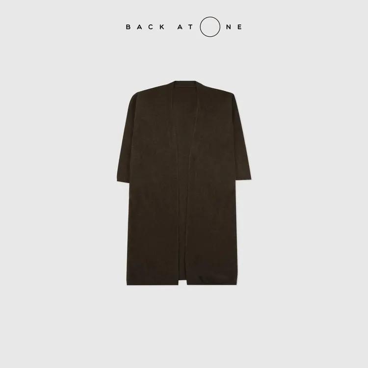 BACKATONE“臻绒环抱“ 时尚休闲牦牛绒大衣针织开衫 BFF-1AD018H-K