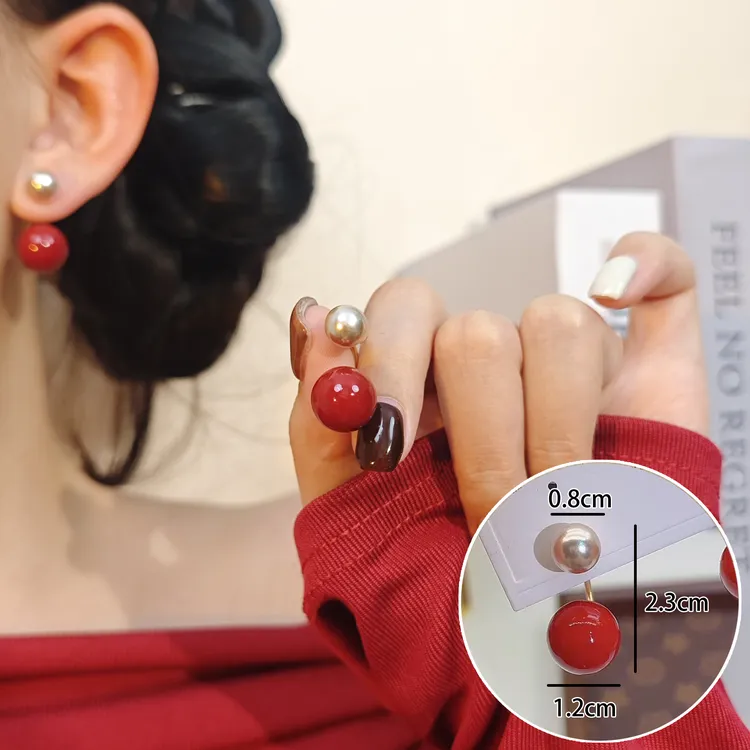 钛钢耳饰 925银针复古一款两戴耳钉女小众设计感前后戴气质耳环