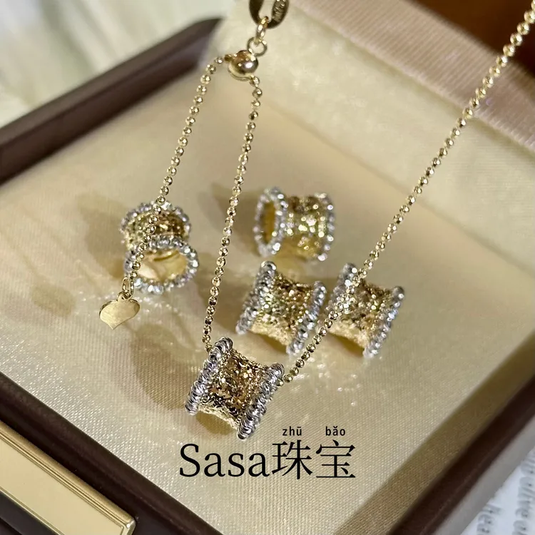 18k金双色吊坠【碎冰冰/路路通/小蛮腰 】精工工艺 ins设计款