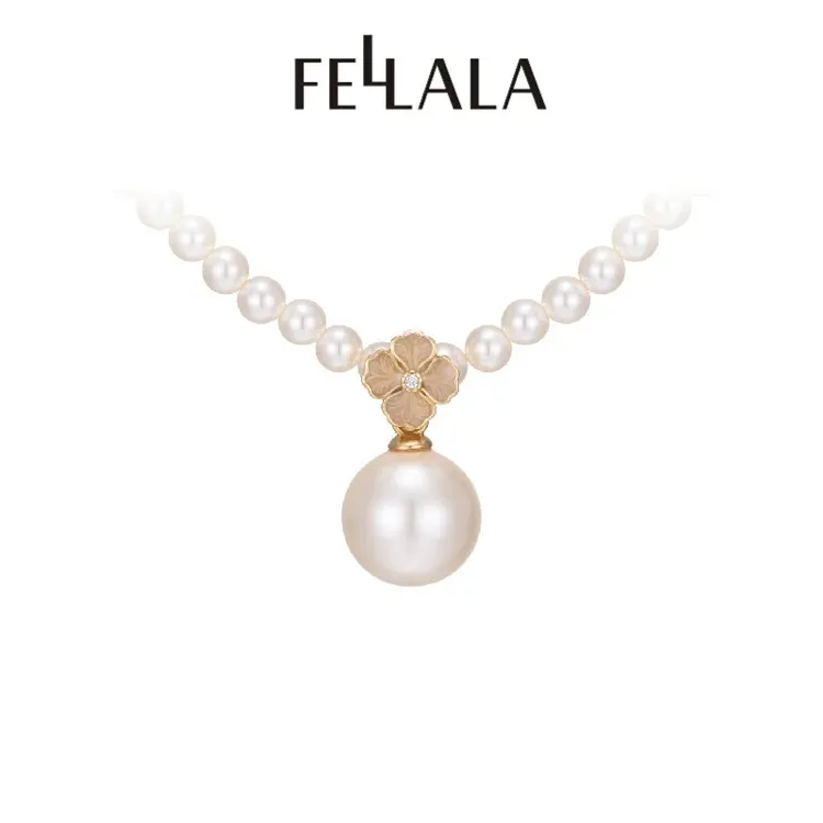 「中秋送礼」 Fellala/翡拉拉「印象巴黎」系列优雅四叶草施家珠项链