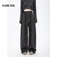 【FLARE SOIL】(现货)秋装毛呢裤阔腿裤西裤韩版简约长裤 T4751B