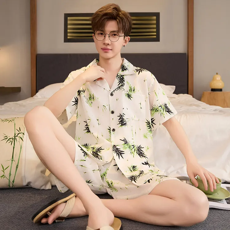 睡衣男2025新款大码加肥加大夏季薄款冰丝短袖短裤套装夏天家居服