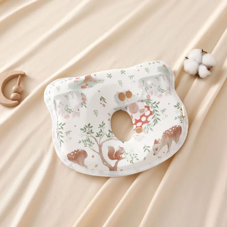 新生儿硅胶定型枕头到个月婴儿枕吸汗透气宝宝正防偏头型四季