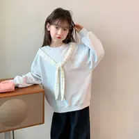 女童2025秋季新款儿童长袖韩版中小童洋气圆领上衣Q13815