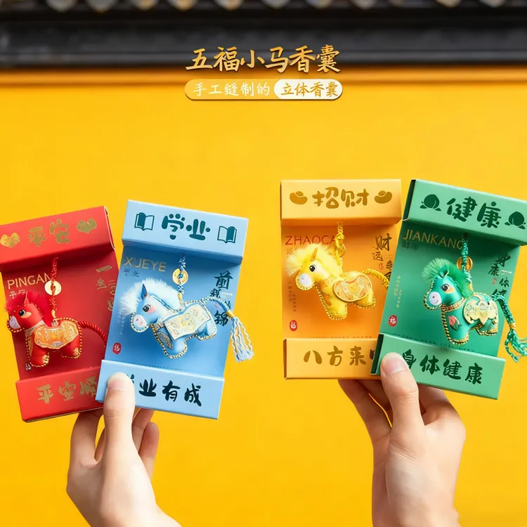 文创马年香囊挂件立体小马香包摆件马年礼品平安护身香包挂件礼物