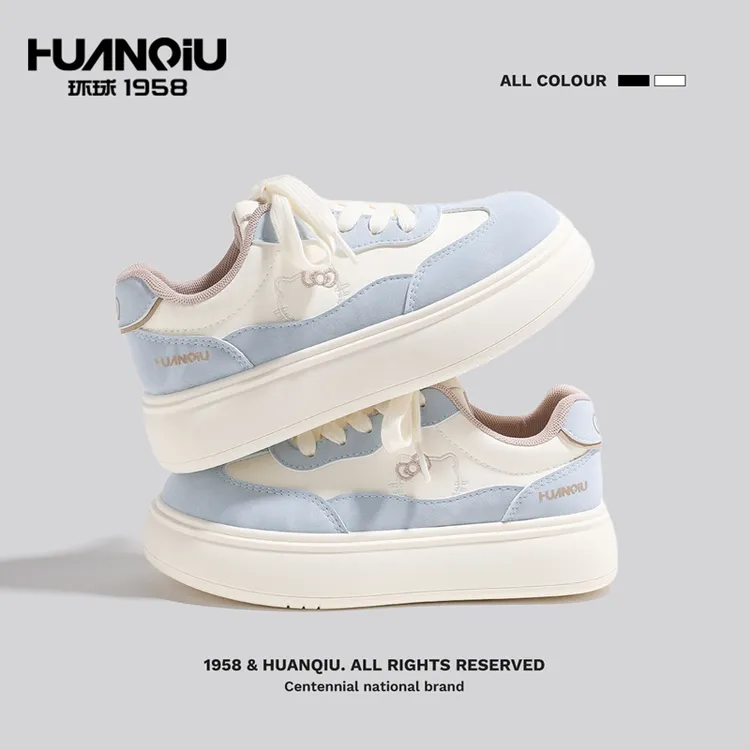 环球爆款复古厚底增高鞋小众猫咪刺绣板鞋潮流时尚百搭休闲鞋女鞋