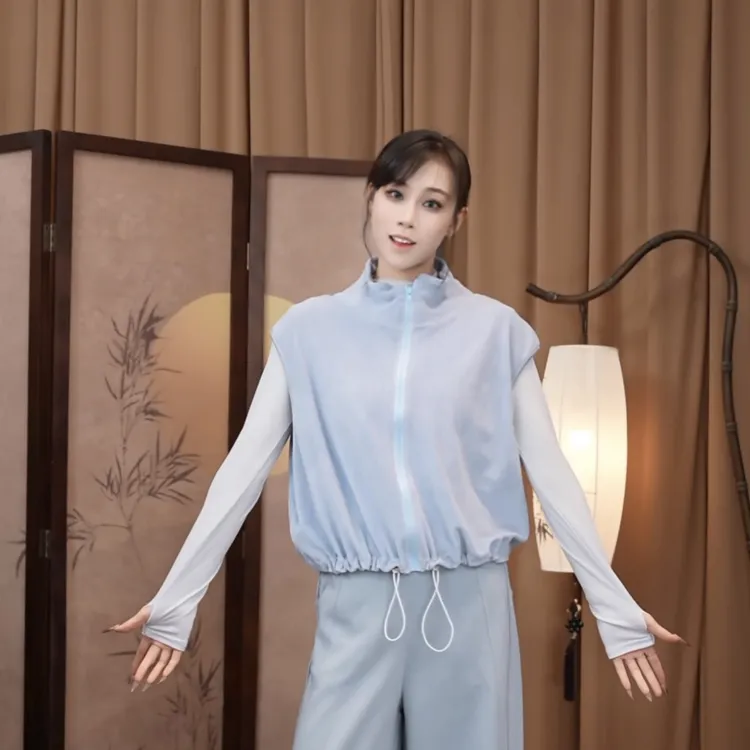 091-Shishi秋冬颗粒绒保暖舞蹈马甲外套运动瑜伽普拉提