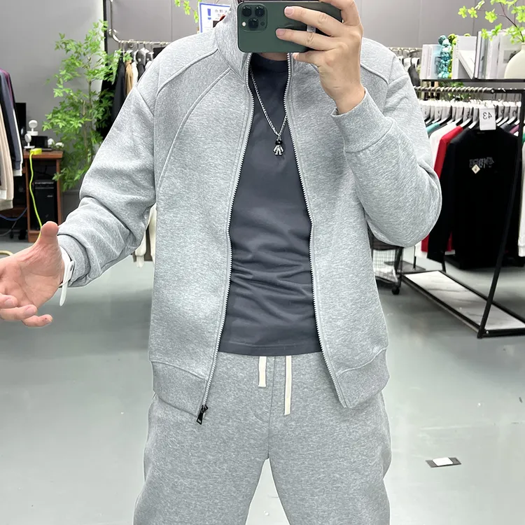 拉链户外开衫款立领夹克不缩水修身型男士卫衣运动春秋秋款秋冬