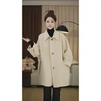 25年新款精致慵懒风小翻领双面呢羊毛大衣