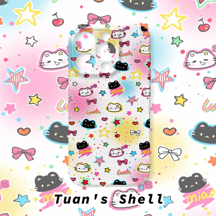 炫彩星星猫菲林软壳适用苹果VIVO华为OPPO小米荣耀一加卡通手机壳