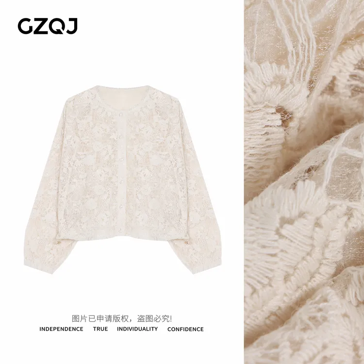 老琴私服【波斯星图】欧若风设计感钉珠蕾丝刺绣外套上衣女21050