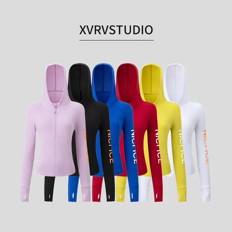 XVRV秋季新款2025连帽外套速干防晒衣运动跑步显瘦帽衫女健身服