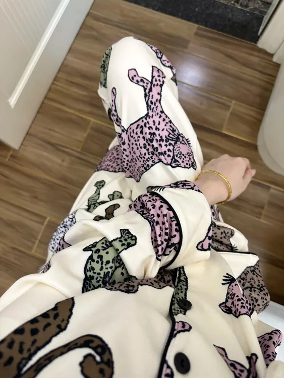 韩版轻奢花豹德绒睡衣女秋冬新款长袖长裤套装可外穿保暖家居服