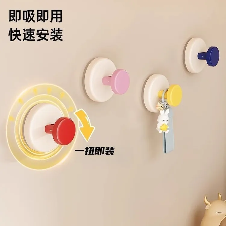 新款旋钮式不伤墙面吸盘玄关挂钩强力承重免打孔多巴胺吸盘浴室瓷